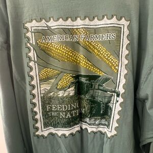 Olive Green American Farmers Long Sleeve Tee
